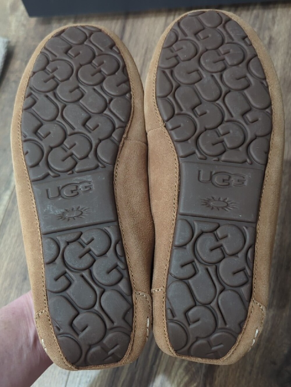 NEW UGG Women's 11 Chestnut Brown Suede Shearling Loafers - Picture 8 of 14